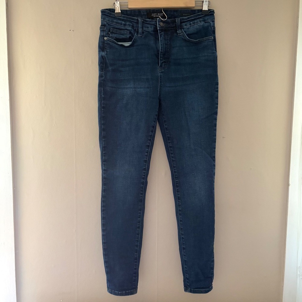 Judy Blue Womens Skinny Fit High Rise Jeans Size 11/30 Dark Wash Denim Stretch